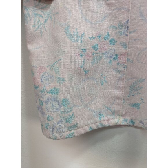 Vintage 80s Blazer Pink Floral Print Long-Sleeve Vintage Style, Size L - Picture 4 of 8